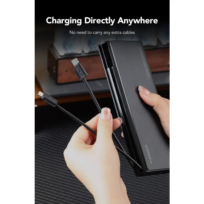 VEGER portable battery TC130 25000 mAh, black.
