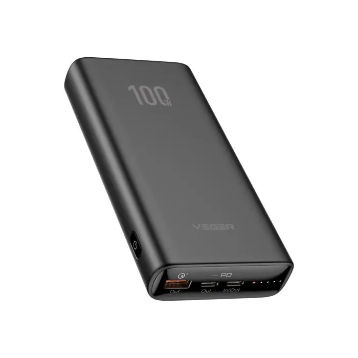 VEGER T100 PowerBank 20,000 mAh T100, black