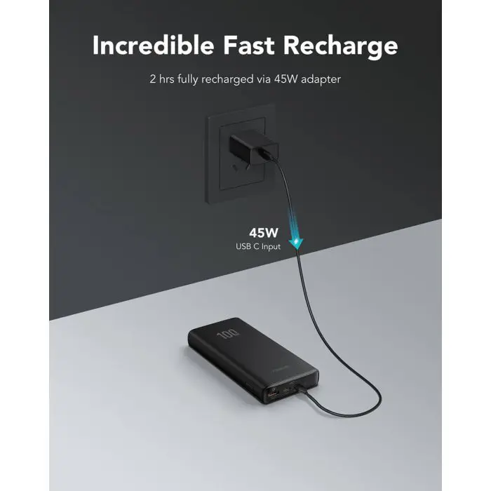 VEGER T100 PowerBank 20,000 mAh T100, black