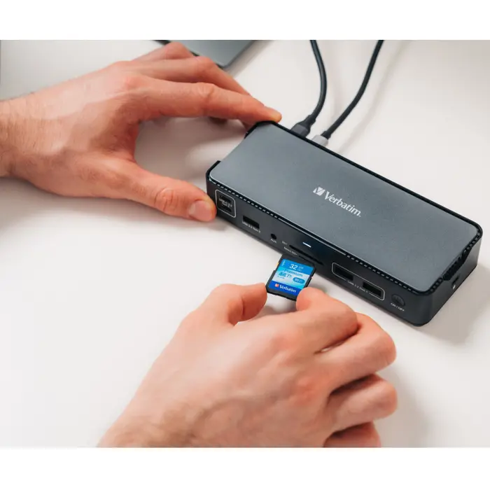 Verbatim CDS-15 portni USB-C Pro Docking Station 2 x HDMI | DP | RJ45 | USB-A 3.1 | 2 x USB-A 3.0 | USB-A 2.0 | 2 x USB-C® 3.1 | SD | microSD | Audio | USB-C PD | USB-C Host