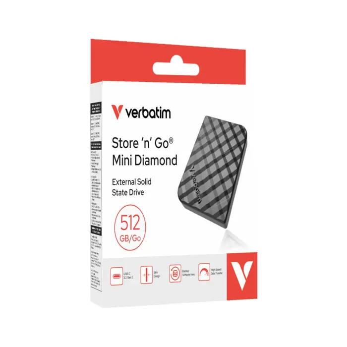Verbatim StorenGo Mini Diamond 512GB SSD vanjski disk USB-C, 1000/1000 MB/s