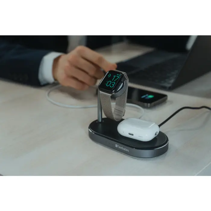 Verbatim WCS-02 3 u 1 Qi MFi Wireless + Apple Watch + QC 3.0 punjač