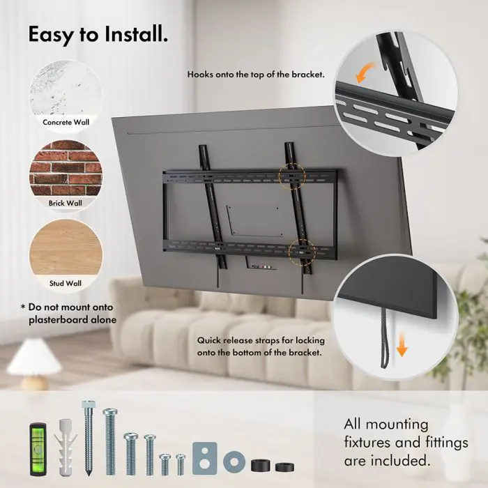 VonHaus 60-100 '' fixed TV wall mount up to 100kg