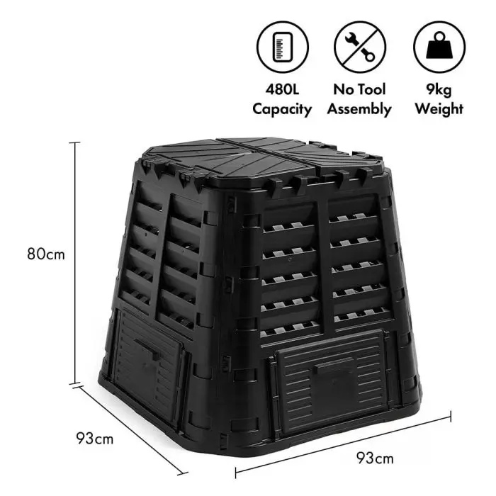 VONHAUS compost - 480L black 2500597