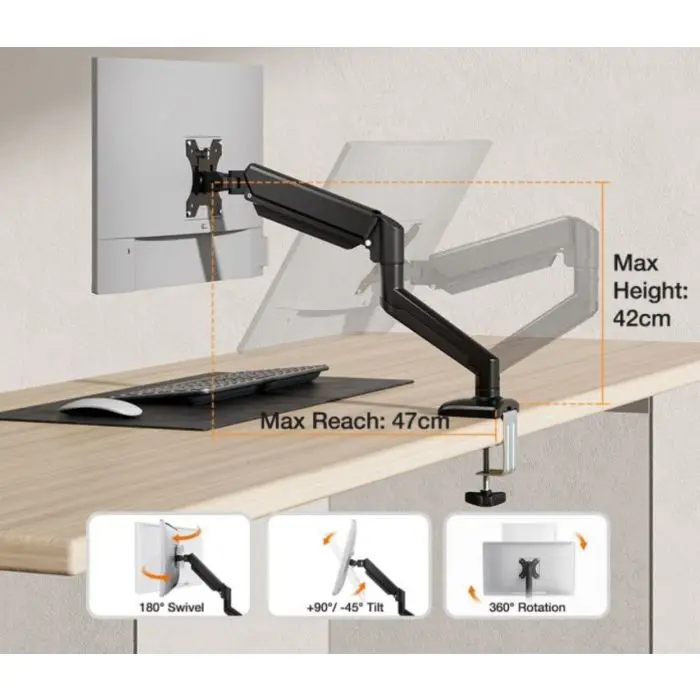 VONHAUS Single table carrier to diagonal 32 '' gas spring 3000914