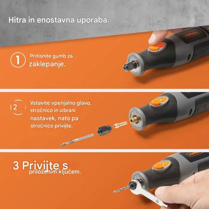 VonHaus večnamensko baterijsko rotacijsko orodje s kovčkom