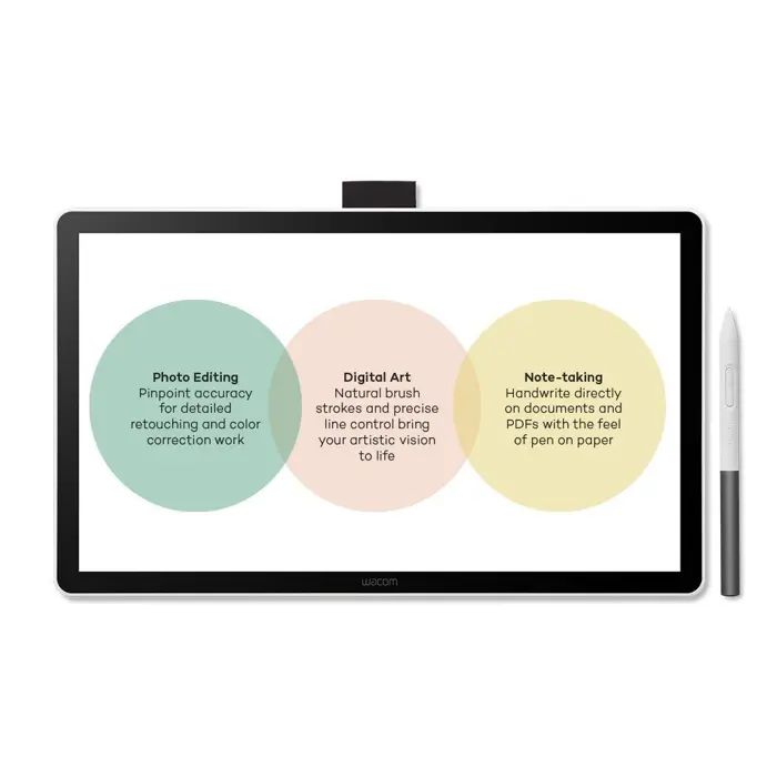 Wacom One 14 graphic tablet Black, White 2540 lpi 309 x 174 mm USB