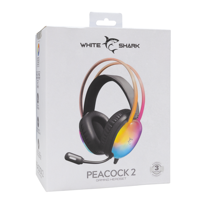 WHITE SHARK gaming slušalice GH-2444 PEACOCK-2 crne