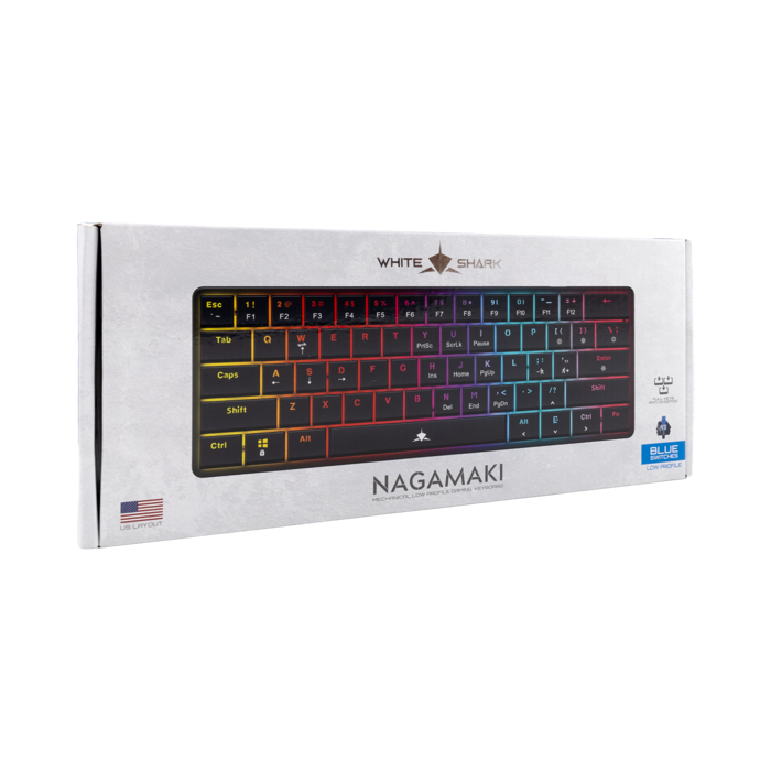 WHITE SHARK gaming tipkovnica GK-006121 NAGAMAKI crna pl.sw. US