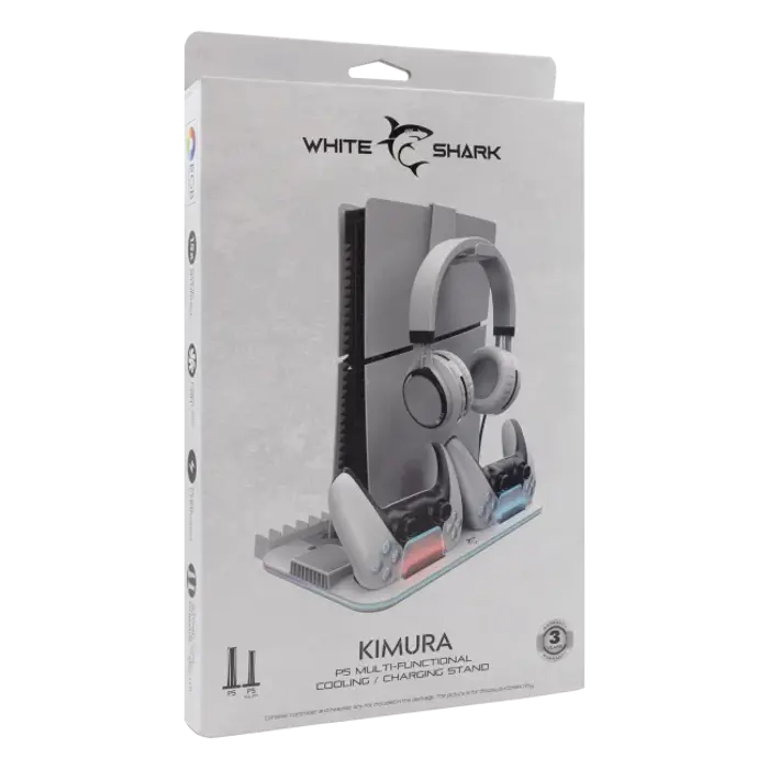 WHITE SHARK PS5 hladnjak + 2 stalak za punjenje PS5-DZ504 KIMURA 2 bijeli