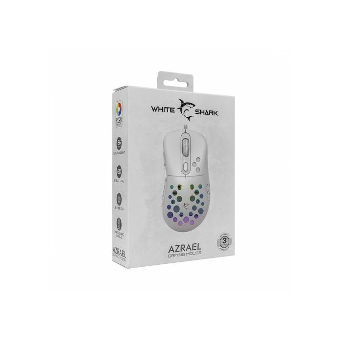 WHITE SHARK RGB gaming miš GM-5013 AZRAEL bijeli 12.800dpi