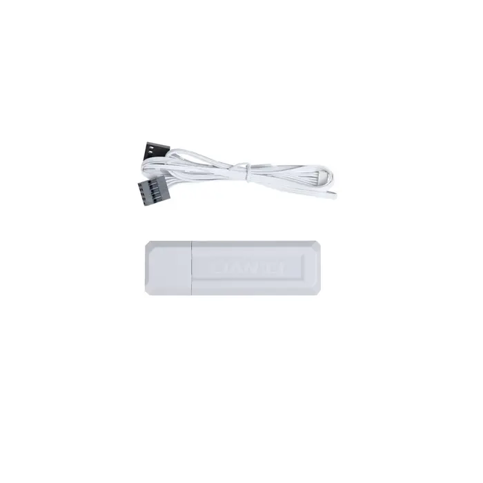 White wireless Lian Li UNI FAN 3-pack fan, 120mm