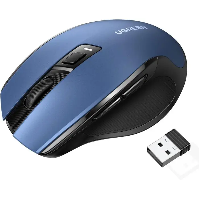 Wireless mouse UGREEN Bluetooth 5.0 and 2.4 Ghz with USB receiver - blue