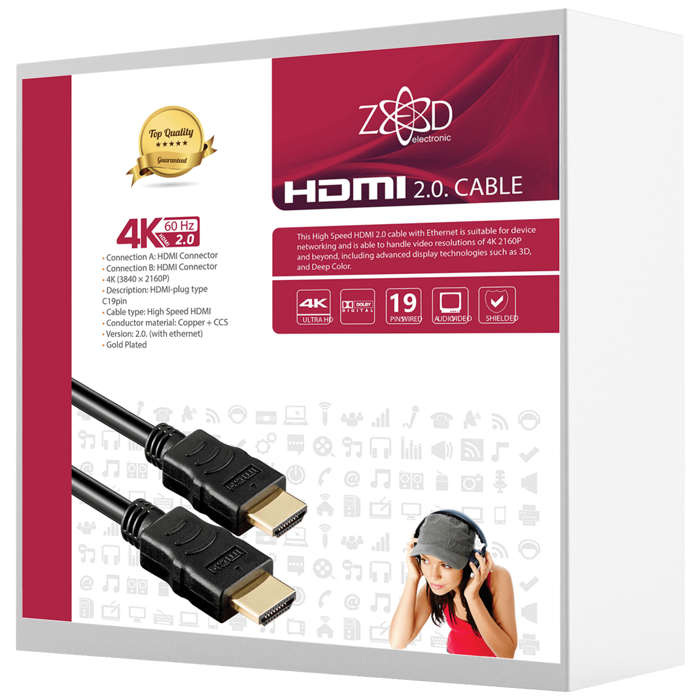 ZED electronic HDMI 2.0 kabl, 4K, dužina 20,0 met. - HDMI-4K/20