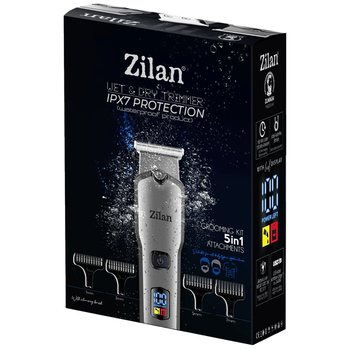 Zilan Aparat za šišanje, 5u1, IPX7 - ZLN8634 Poseidon