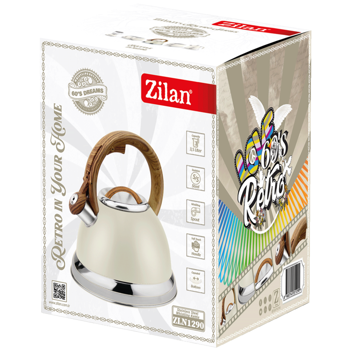 Zilan Kuhalo sa vodu sa zviždaljkom, 3.5 lit., Retro - ZLN1290